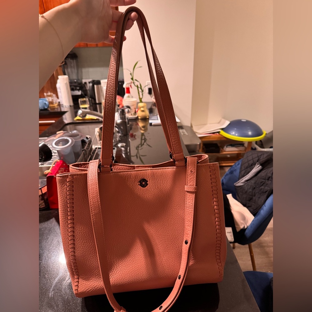 Danger Dover Allyn Leather Tote Dusty Rose 12”x11.5”x5”